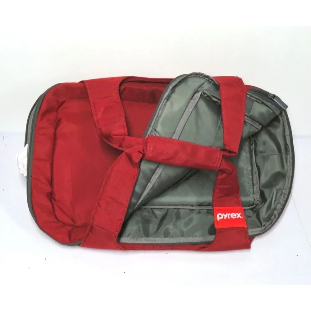 Vintage Pyrex Portables Red Casserole Dish Travel Bag Ice Heating Pack Included